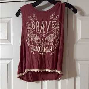 Red Sleeveless Muscle Tee with Graphic Crop